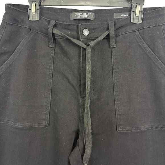 Judy Blue Jogger Womens Black Stretch High Waist Jeans Drawstring sz 13 / 31 - Picture 5 of 16
